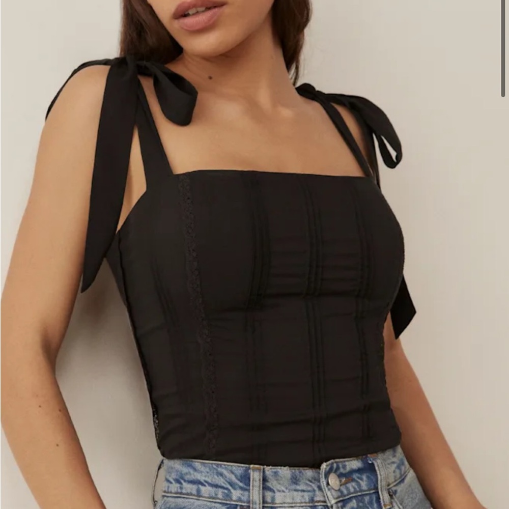 Reformation Black Adelia Tank Top